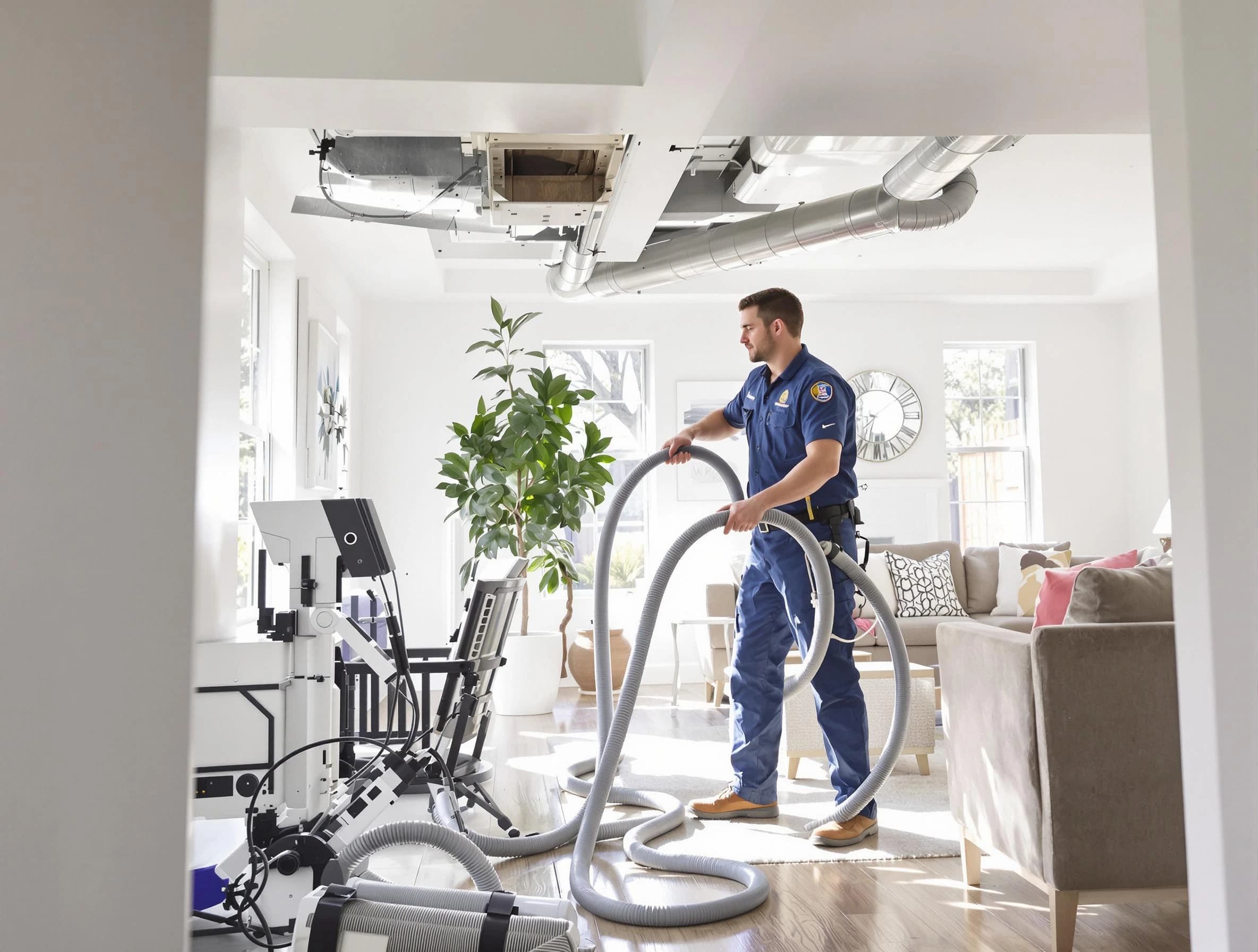 Mesa Air Duct Cleaning technician performing thorough AC duct cleaning for enhanced cooling efficiency in Mesa