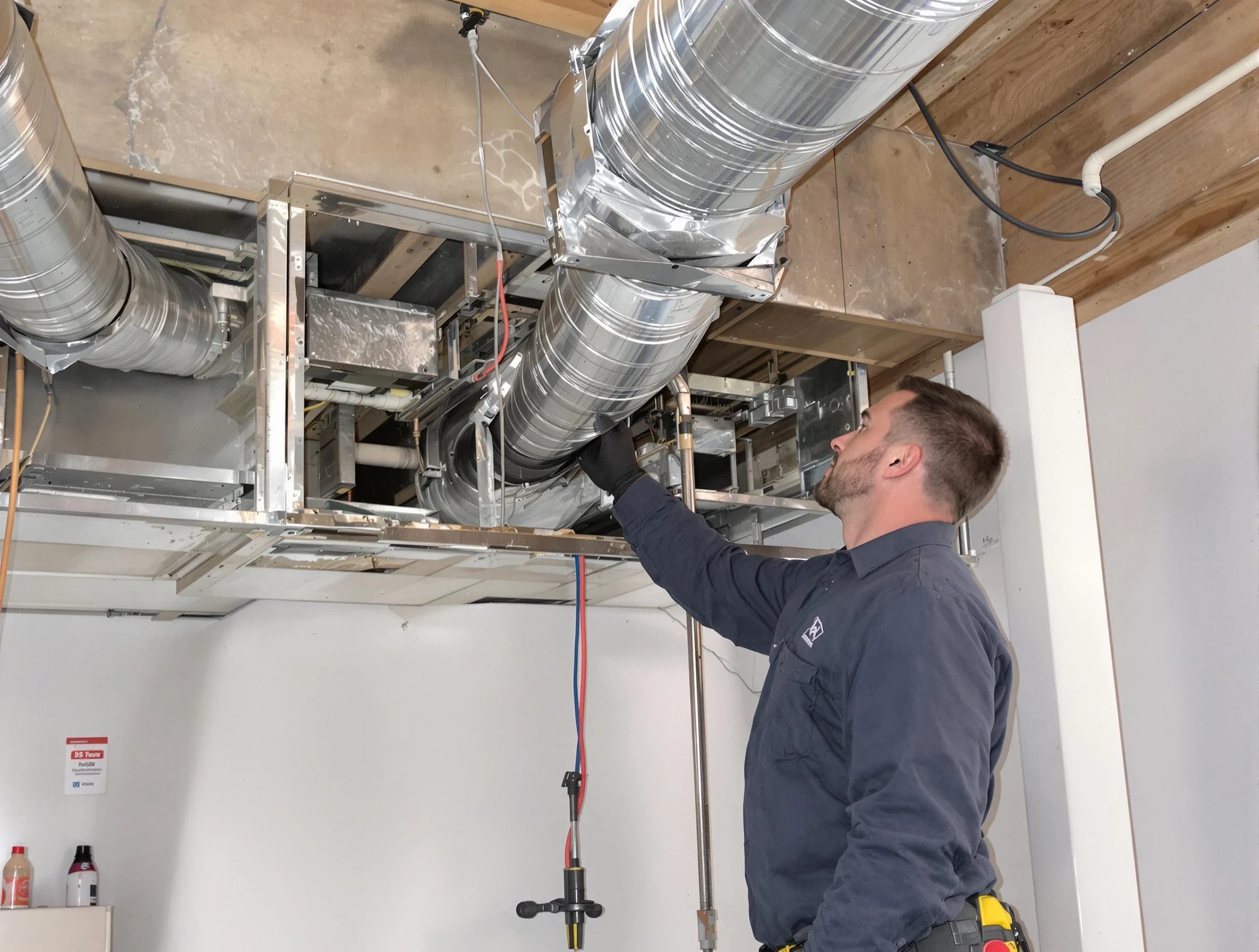 Mesa Air Duct Cleaning technician performing professional air duct repair using specialized tools in Mesa
