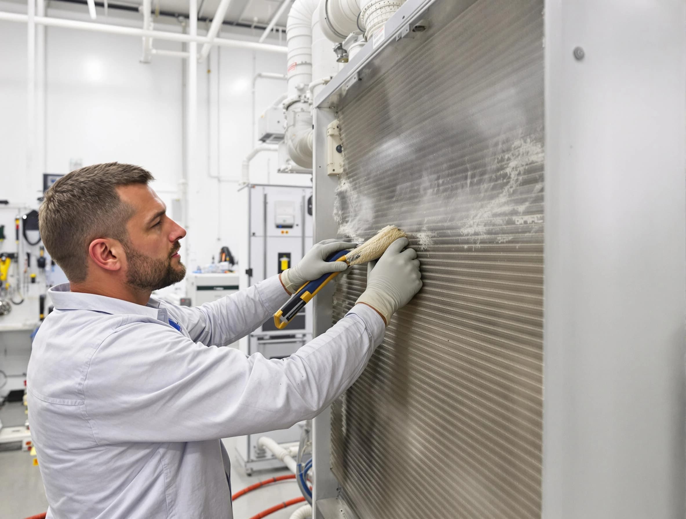 Mesa Air Duct Cleaning technician performing precision commercial coil cleaning at a Mesa business