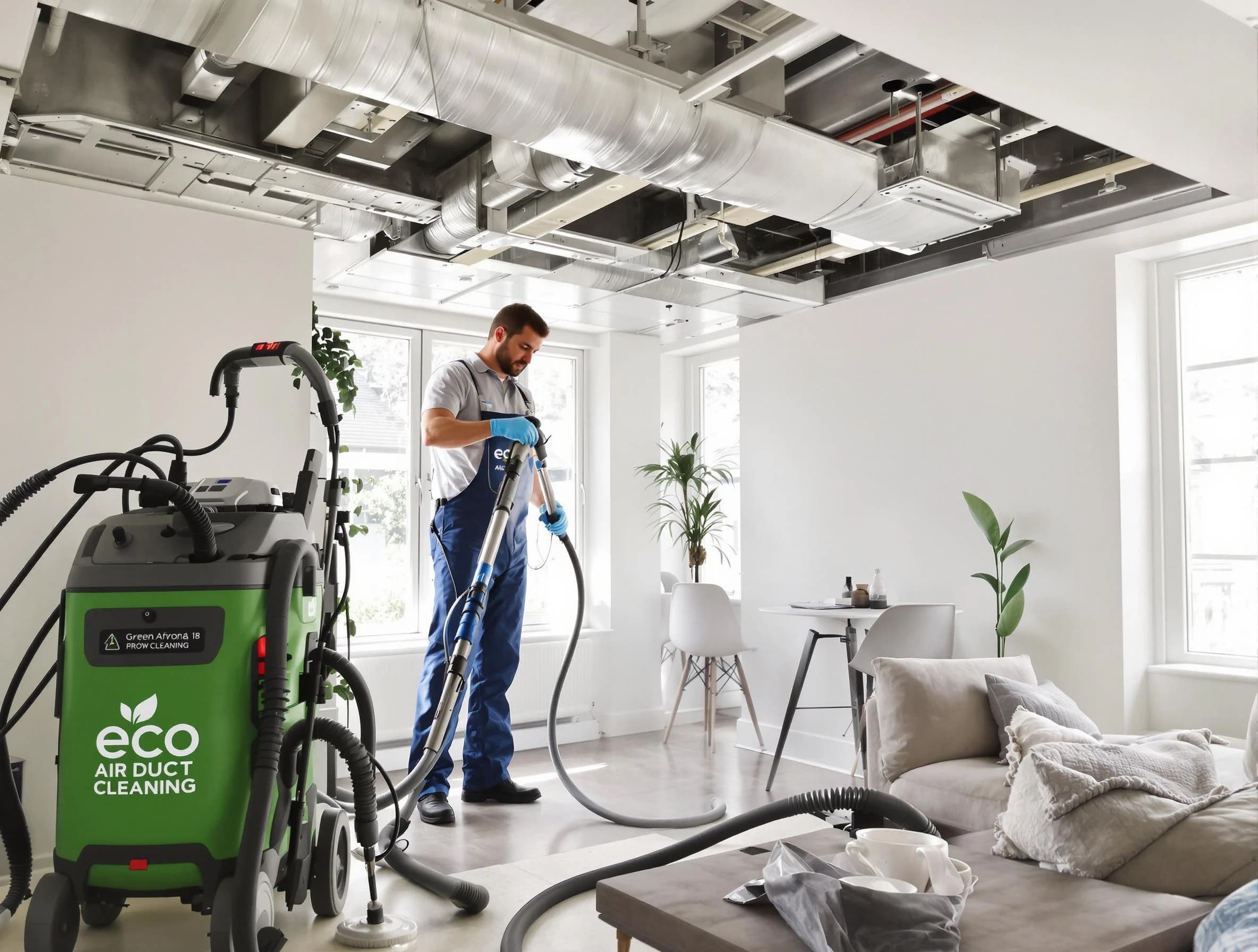 Mesa Air Duct Cleaning technician performing eco-friendly duct cleaning using sustainable methods in Mesa