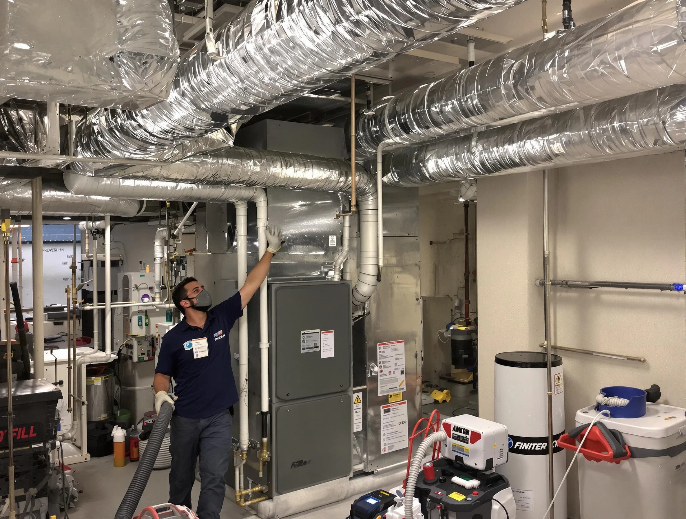 Mesa Air Duct Cleaning specialist performing thorough furnace duct cleaning in a Mesa residence