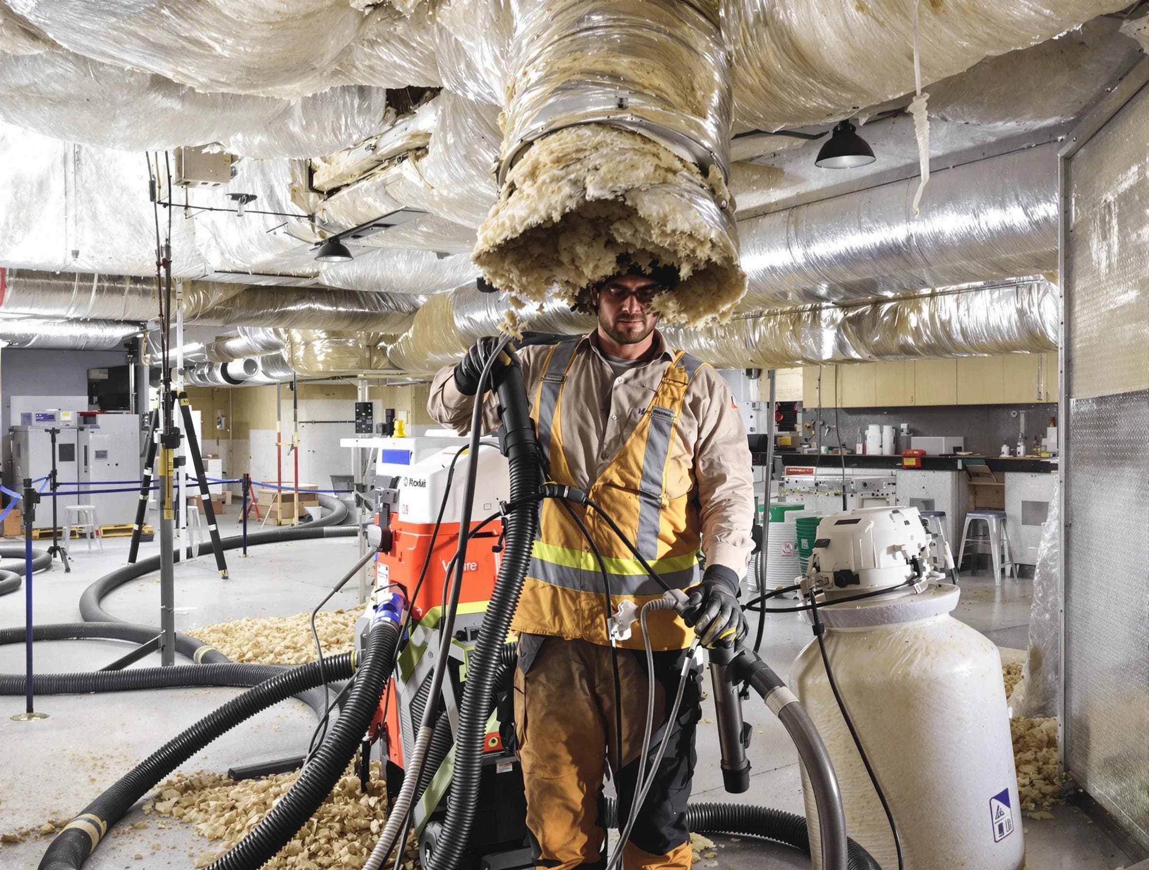 Professional vacuum insulation removal by Mesa Air Duct Cleaning expert in Mesa
