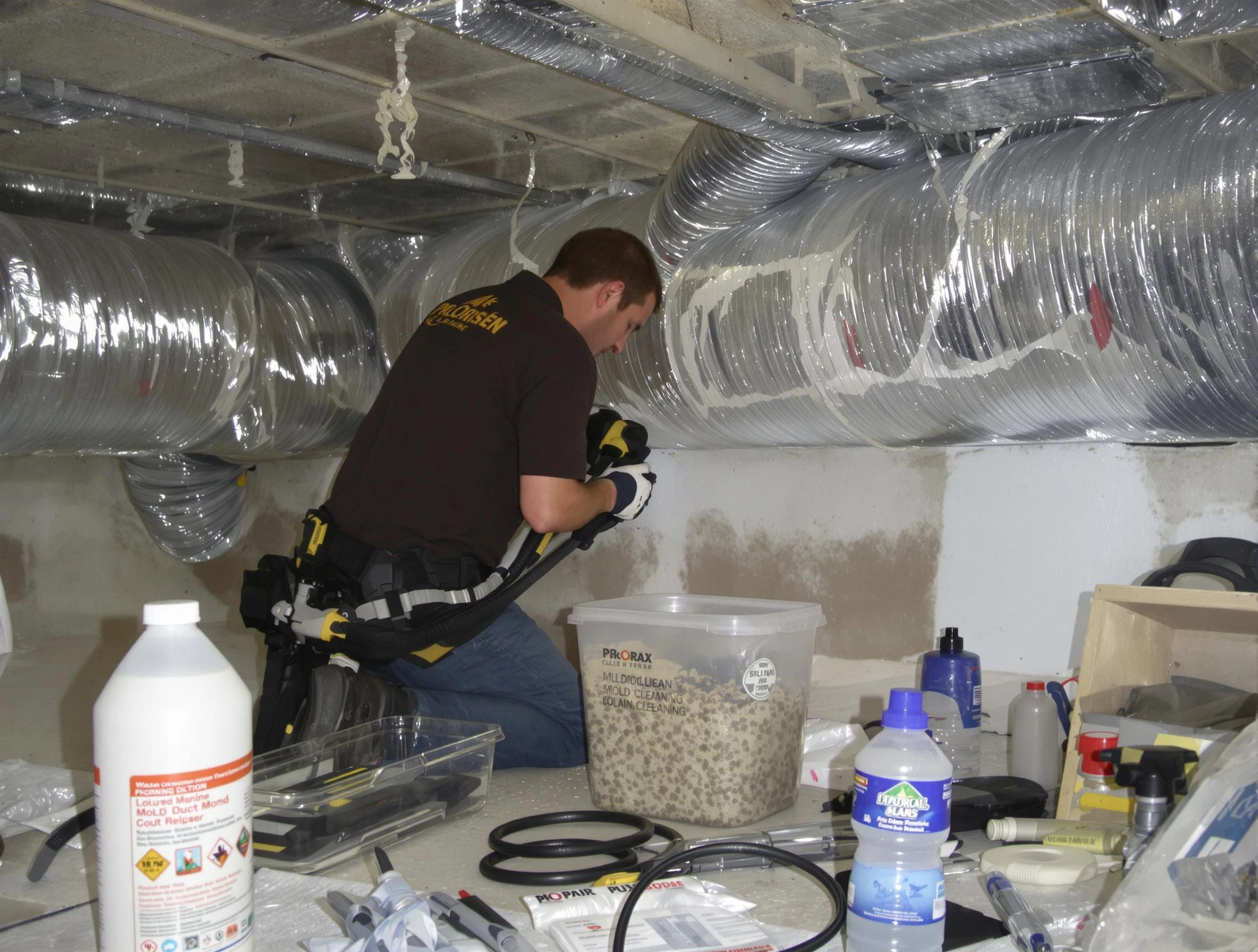 Mesa Air Duct Cleaning specialist performing professional mold removal from air ducts in Mesa